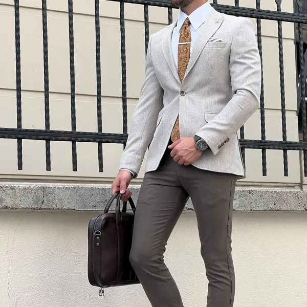 Slim Fit High Quality Pointed Collar Blazer