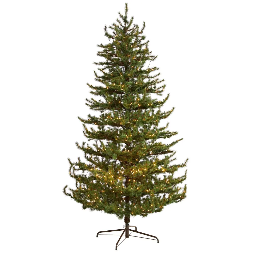 Vancouver Mountain Pine Artificial Christmas Tree with Clear Lights and Bendable Branches Foliage Accent