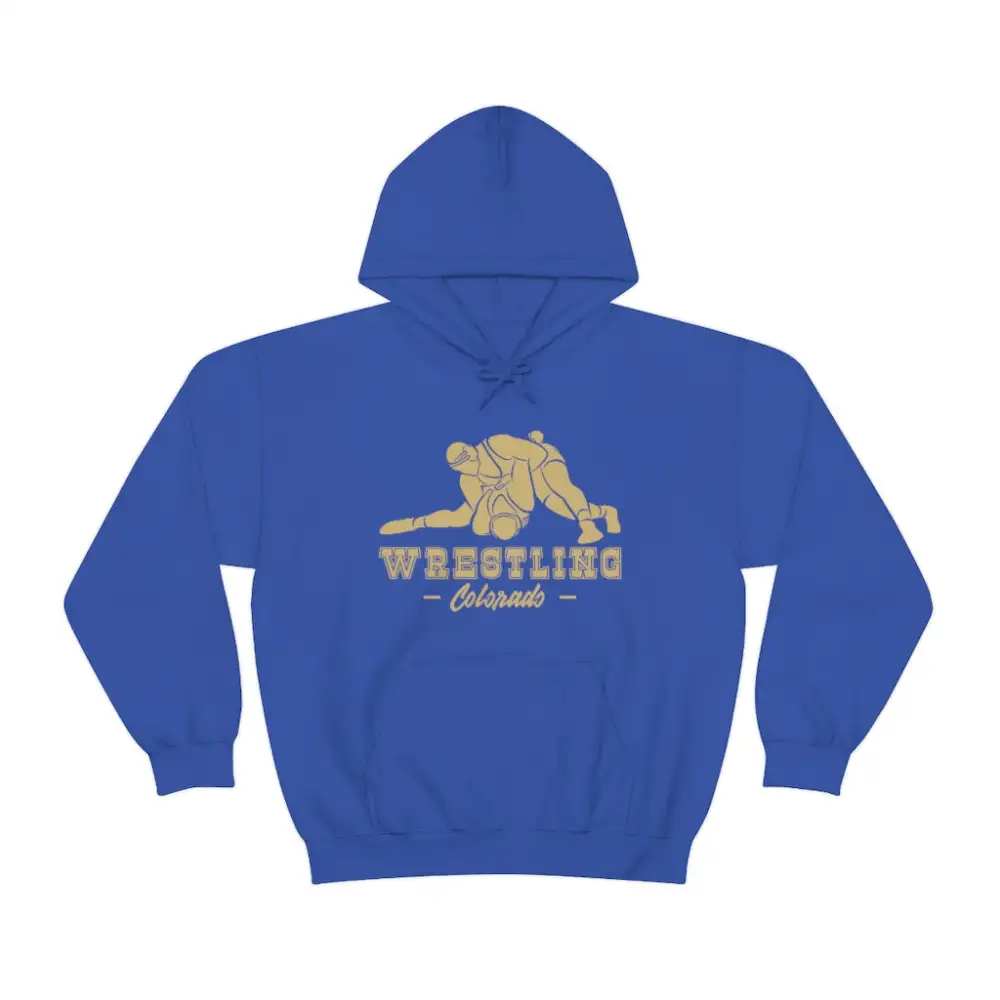 Relaxed Clean Lettering Wrestling Graphic Pullover Hoodie