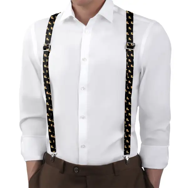 Crisp Contour Motif Suspenders