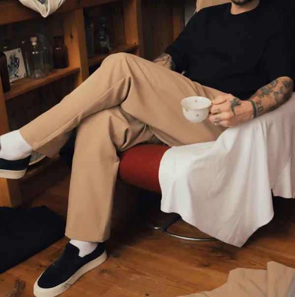Straight Classic Pants Light Camel