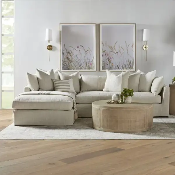 Sectional Slipcovered Sectional Sofa