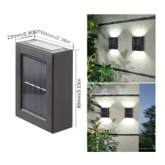 2 Pcs Outdoor Solar Wall Sconce