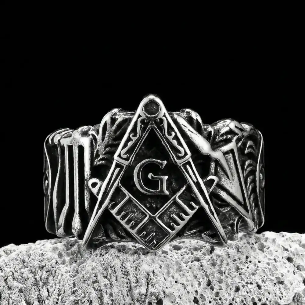 Men's Masonic Biker Ring