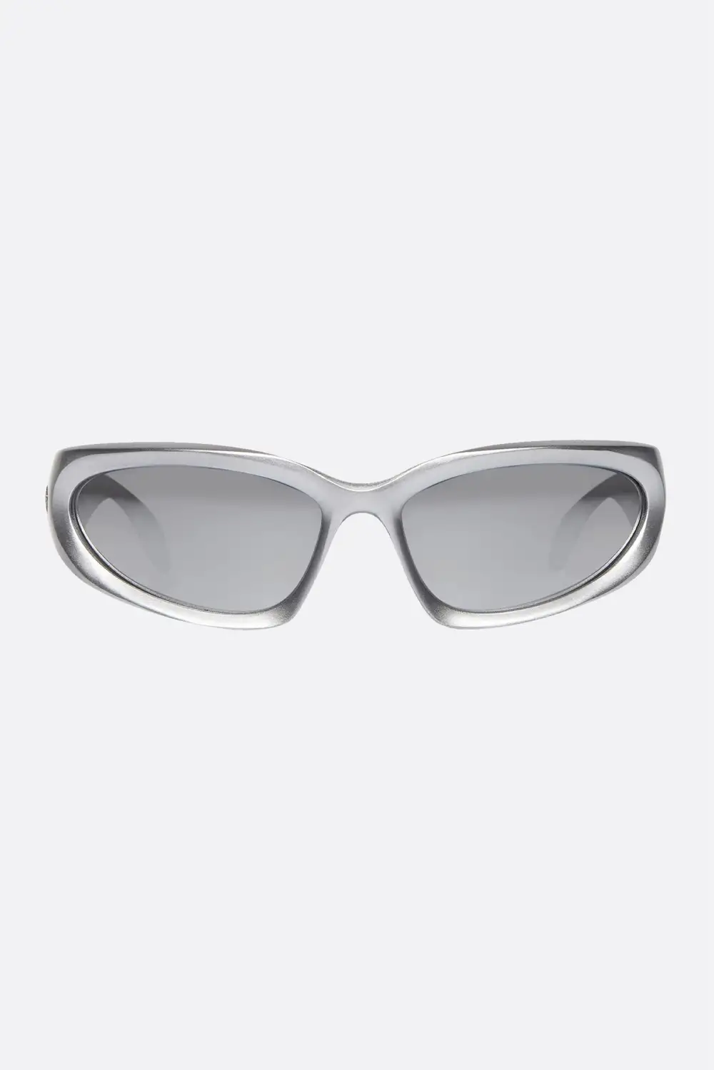 Silver Tone Nylon Oval Sunglasses