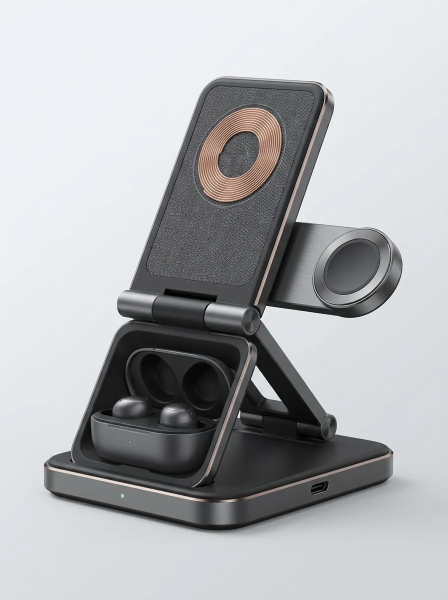 Portable 3-in-1 Foldable Magnetic Wireless Charger