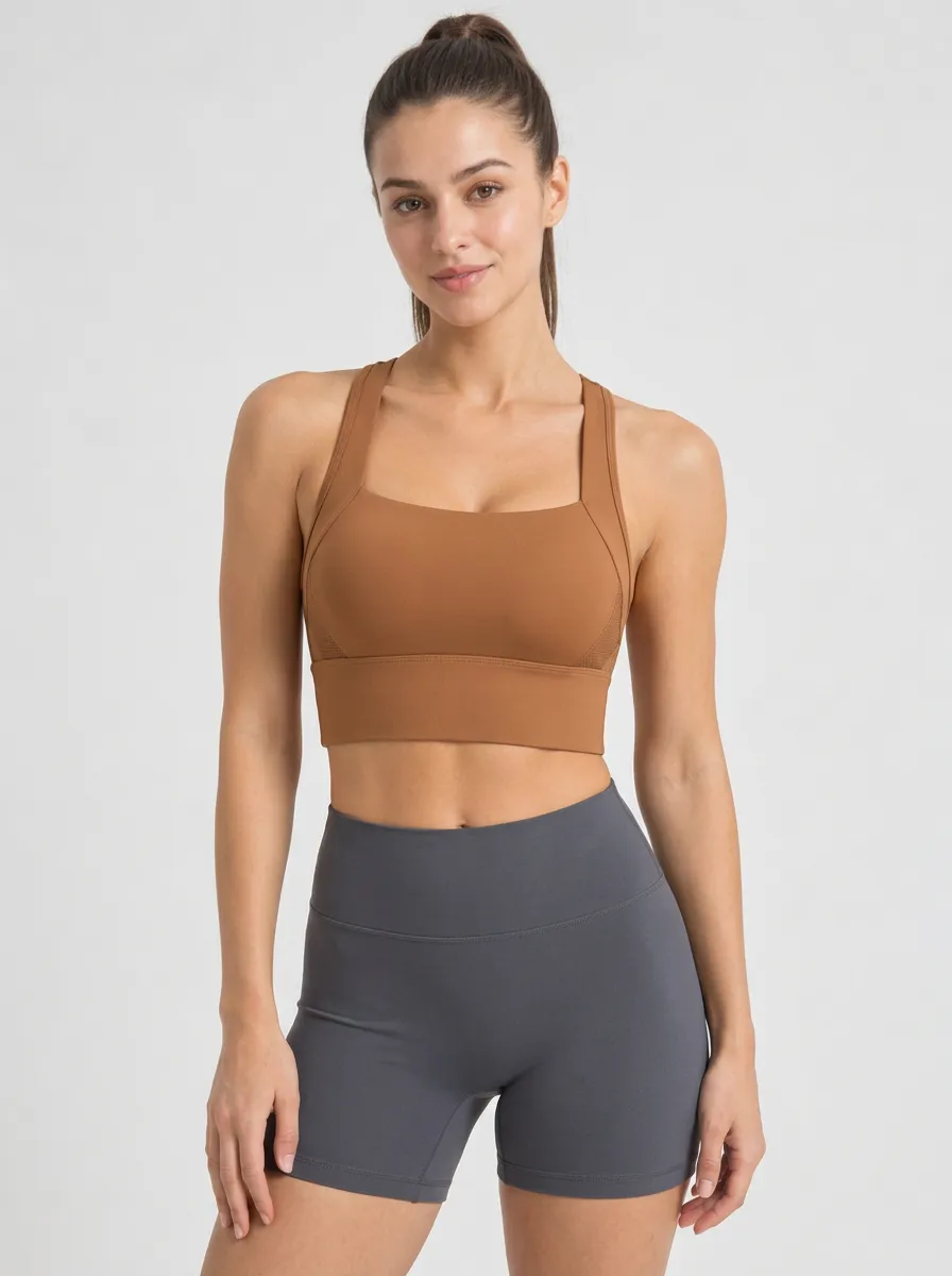 Women's Solid Racerback Yoga Tank Style Bra