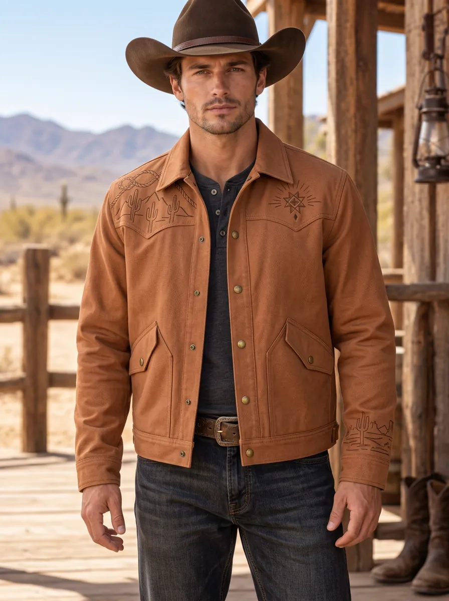 High Plains Cactus Desert Star Country Classic Men's Western Jacket