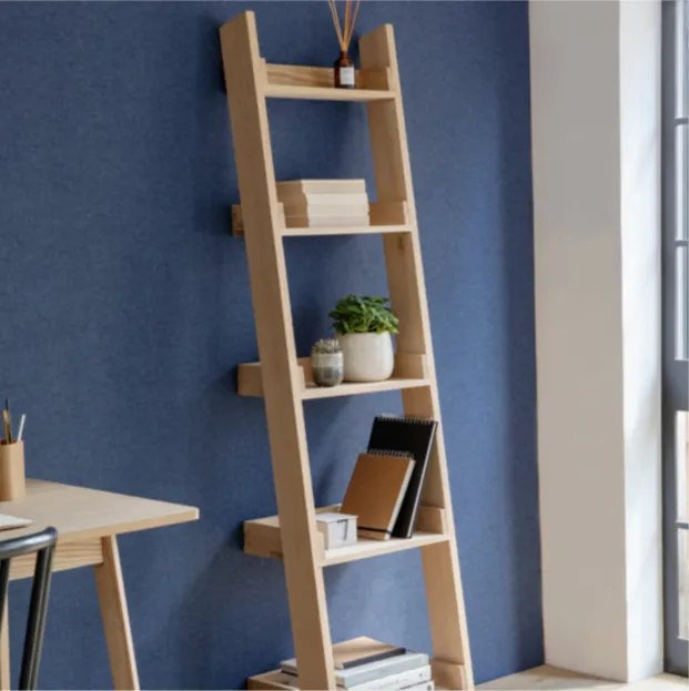 Oak Ladder-Style Shelf