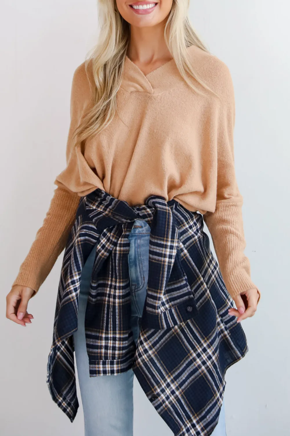 V-Neck Taupe Sweater