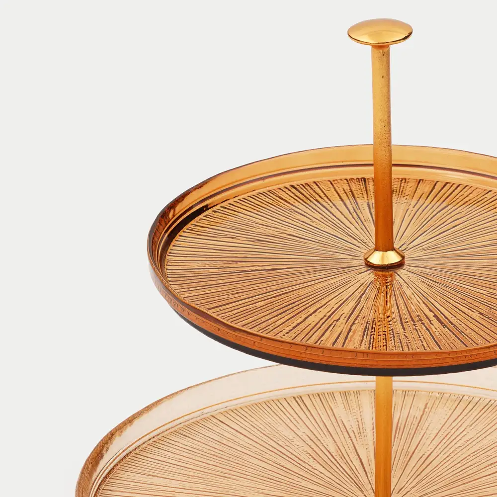 Two Tone Glass Cake Stand