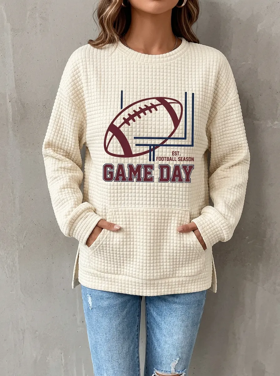Football Graphic Casual Hoodie
