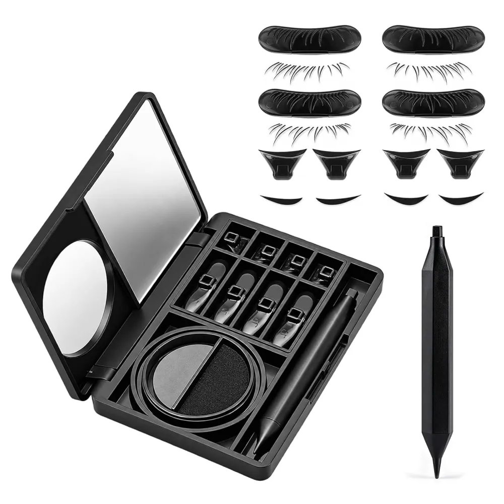 Winged Eyeliner With Lower Lash Stamp Applicators