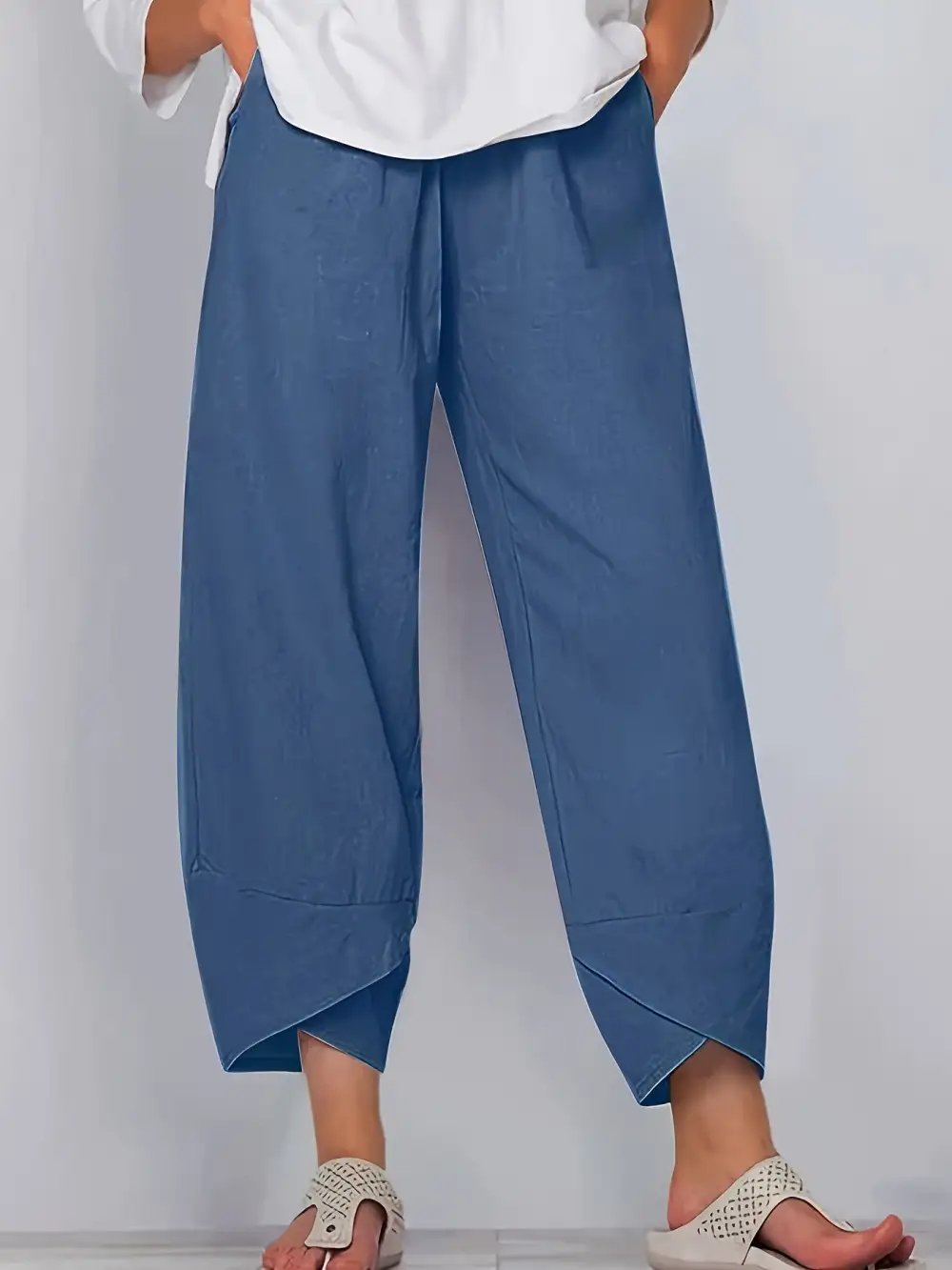 Elastic Waist Pants with Pockets