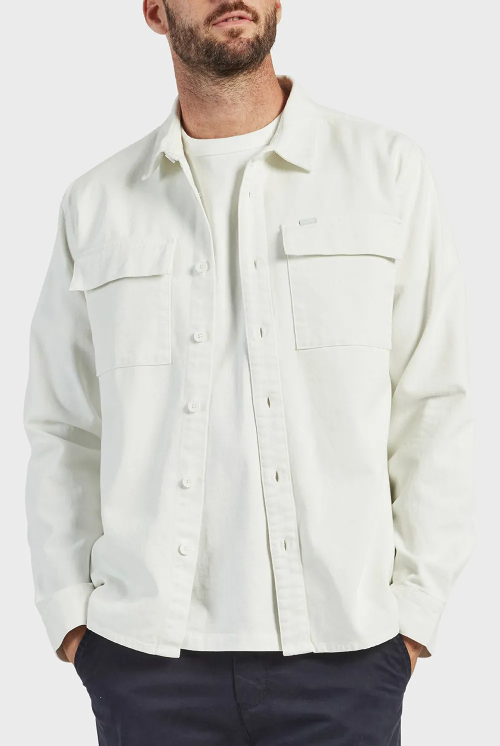 Casual Style Overshirt-Aloe beige