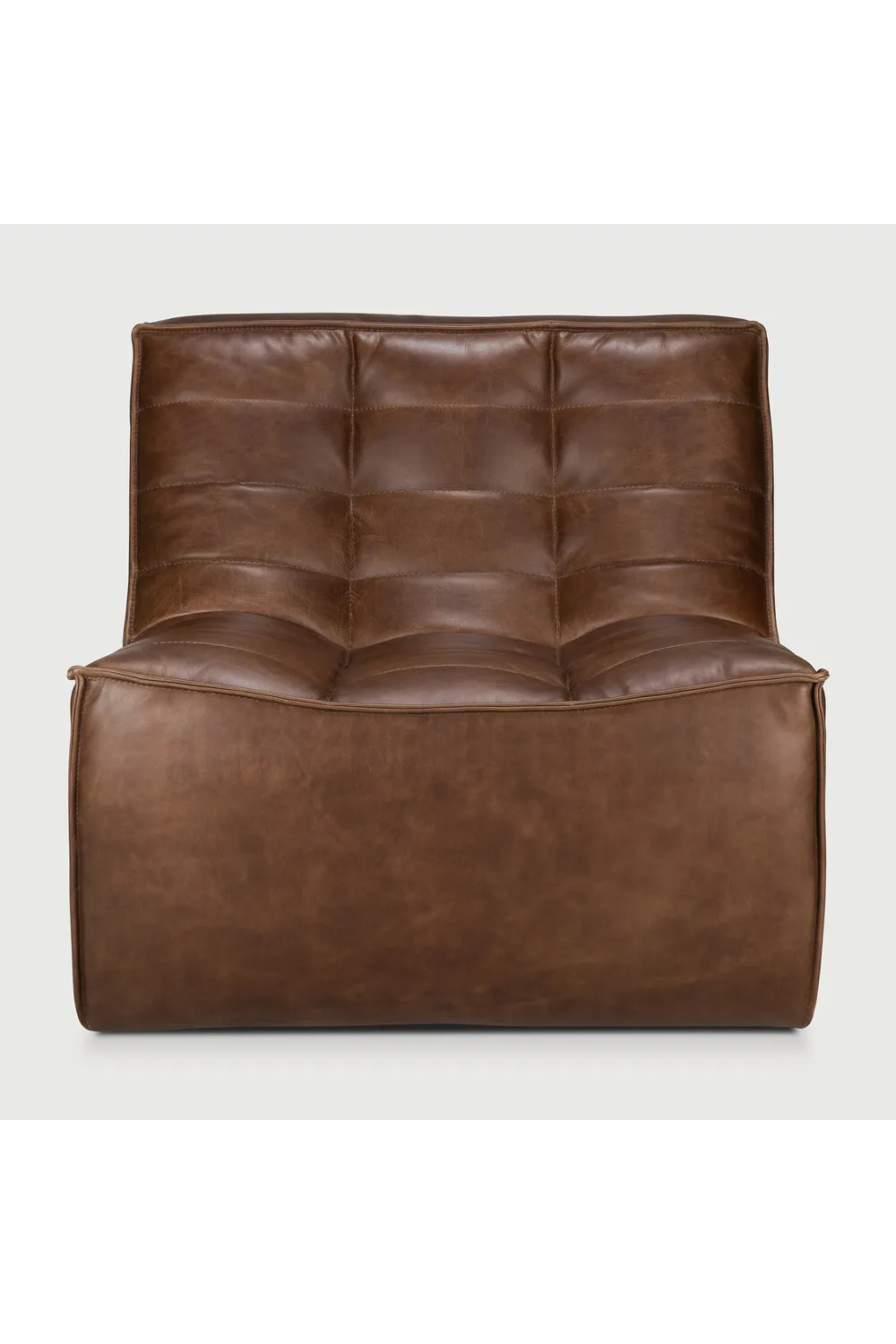 Structured Modular Leather Sofa