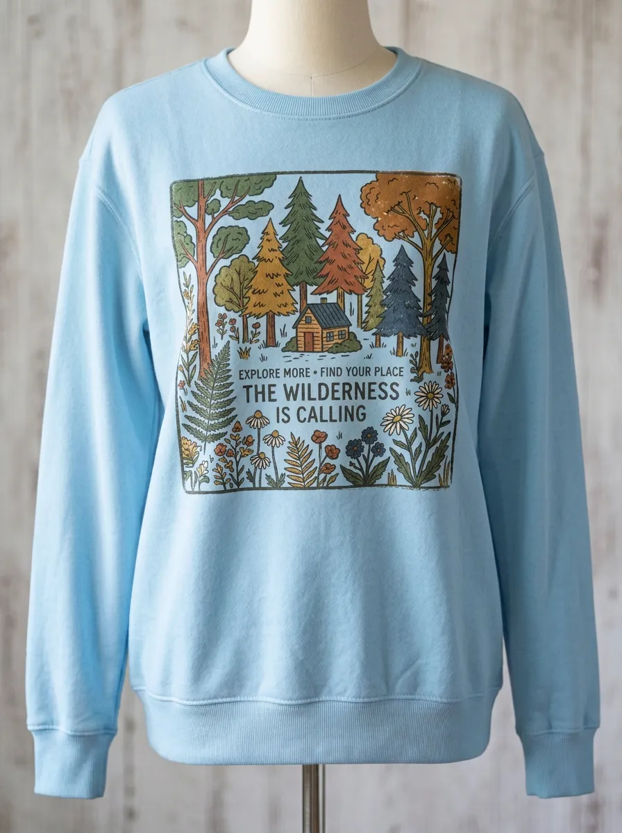 Unisex Nature Lover Wilderness Cabin Forest Sweatshirt