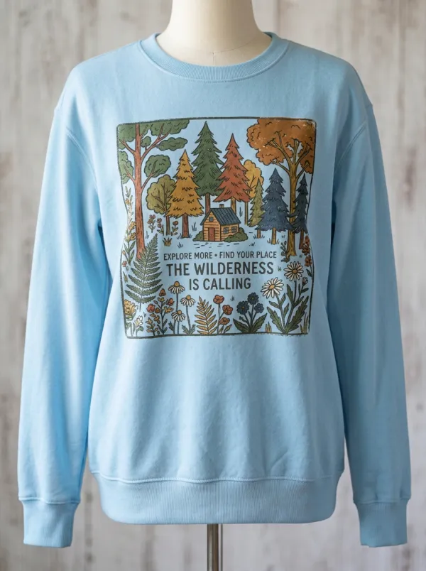 Unisex Nature Lover Wilderness Cabin Forest Sweatshirt