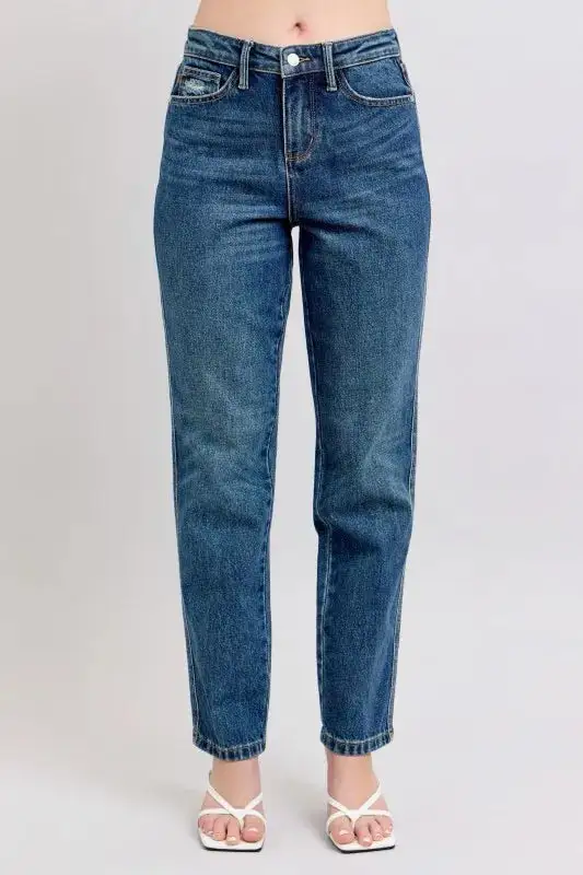 Panel Detail Tailored Denim Jeans