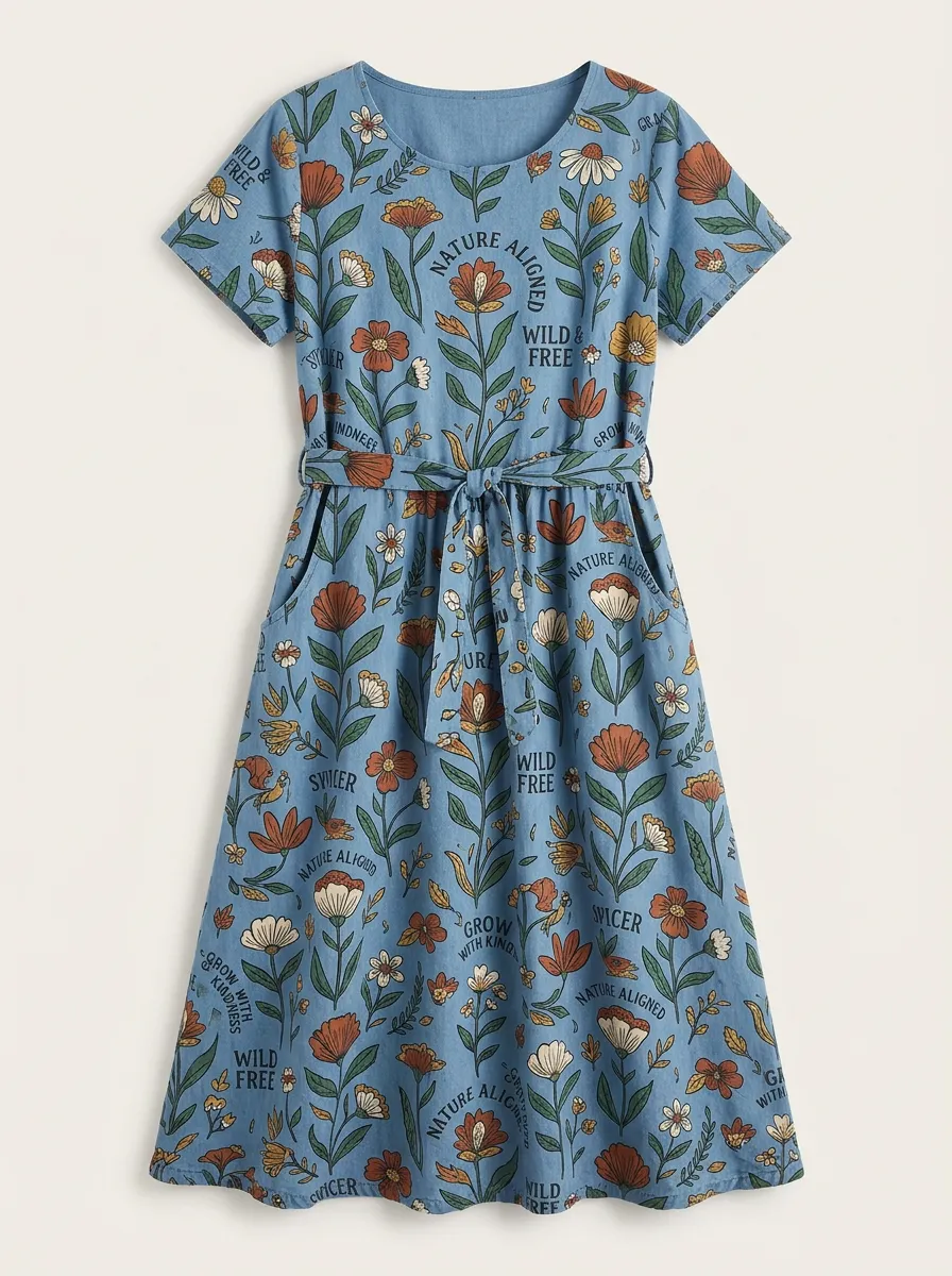 Nature Floral Wildflower Quote Dress