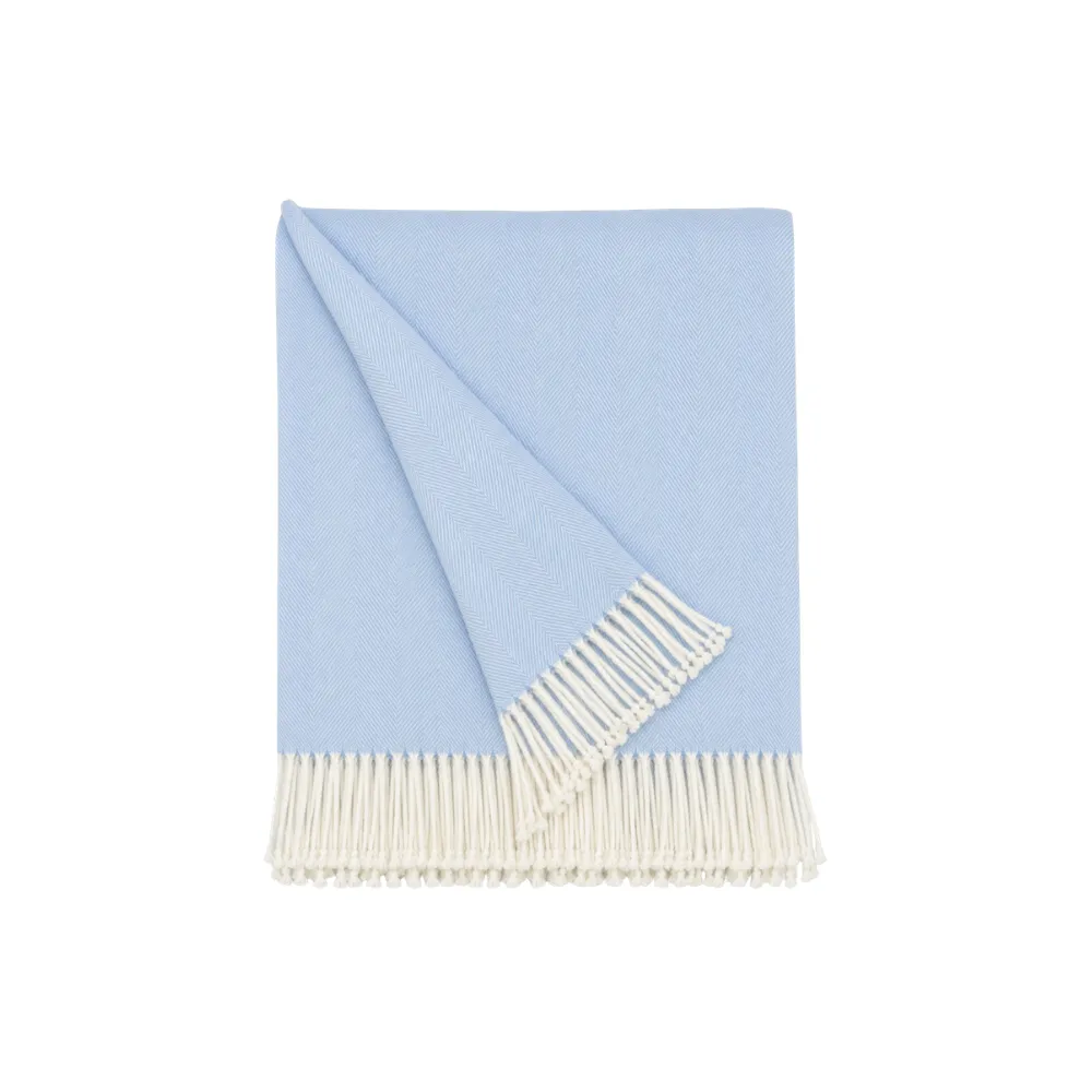 Lightweight Herringbone Cotton-Blend Blanket