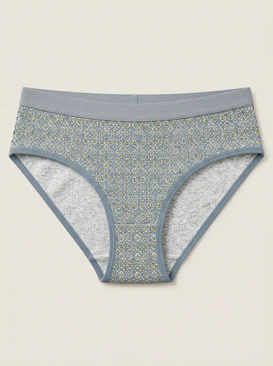 Women's Printed Briefs with Floral Vintage Detail