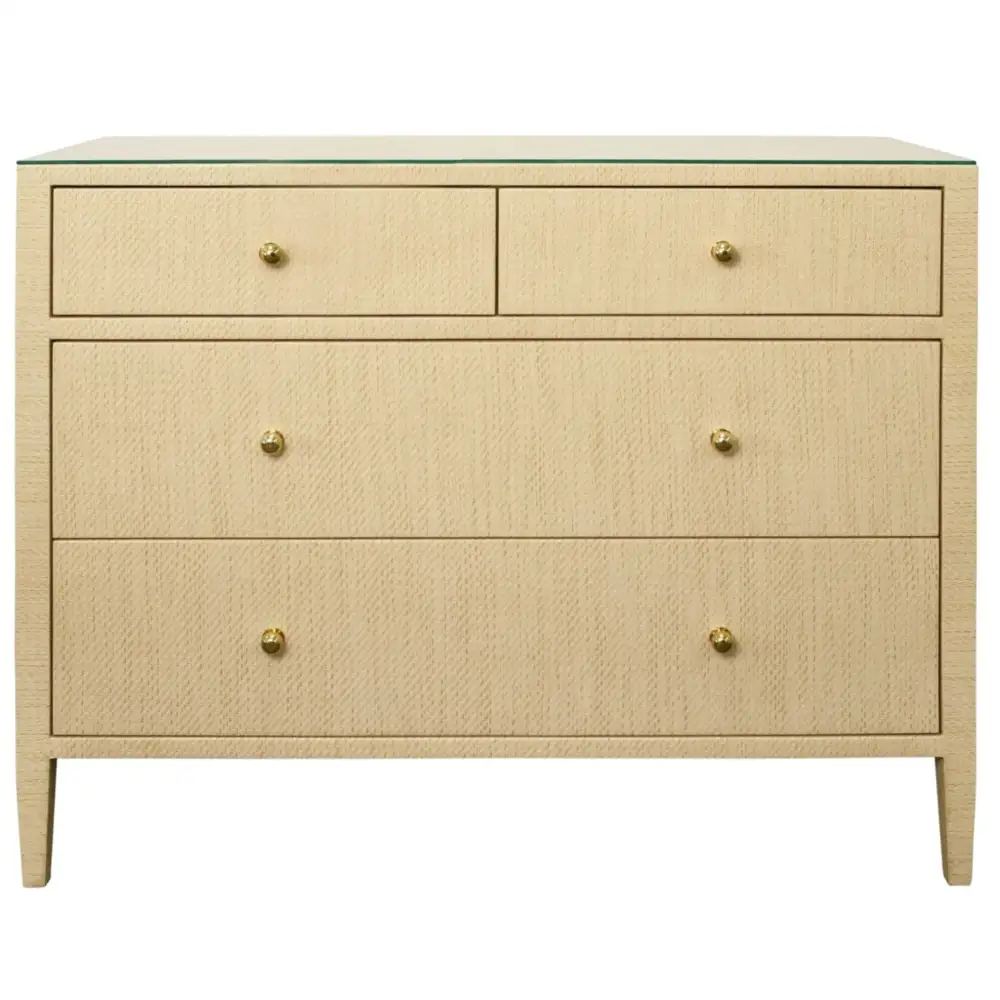 Modern Wood Brass Detail Console Cabinet