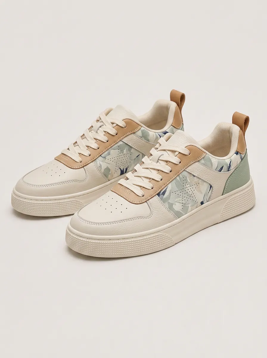 Men's Casual Floral Pattern Printed Sneakers