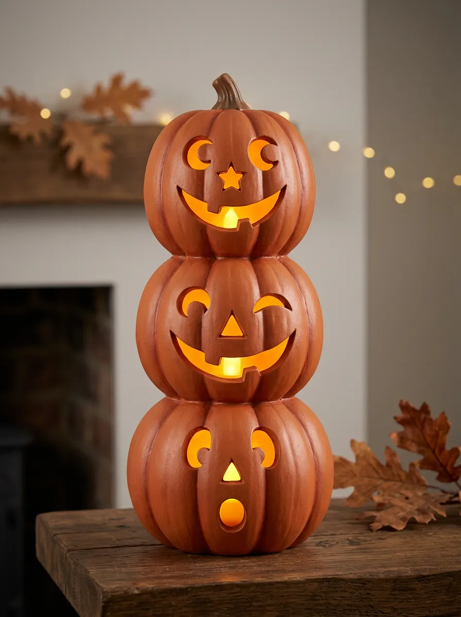 Gothic-Inspired LED Halloween Pumpkin Light