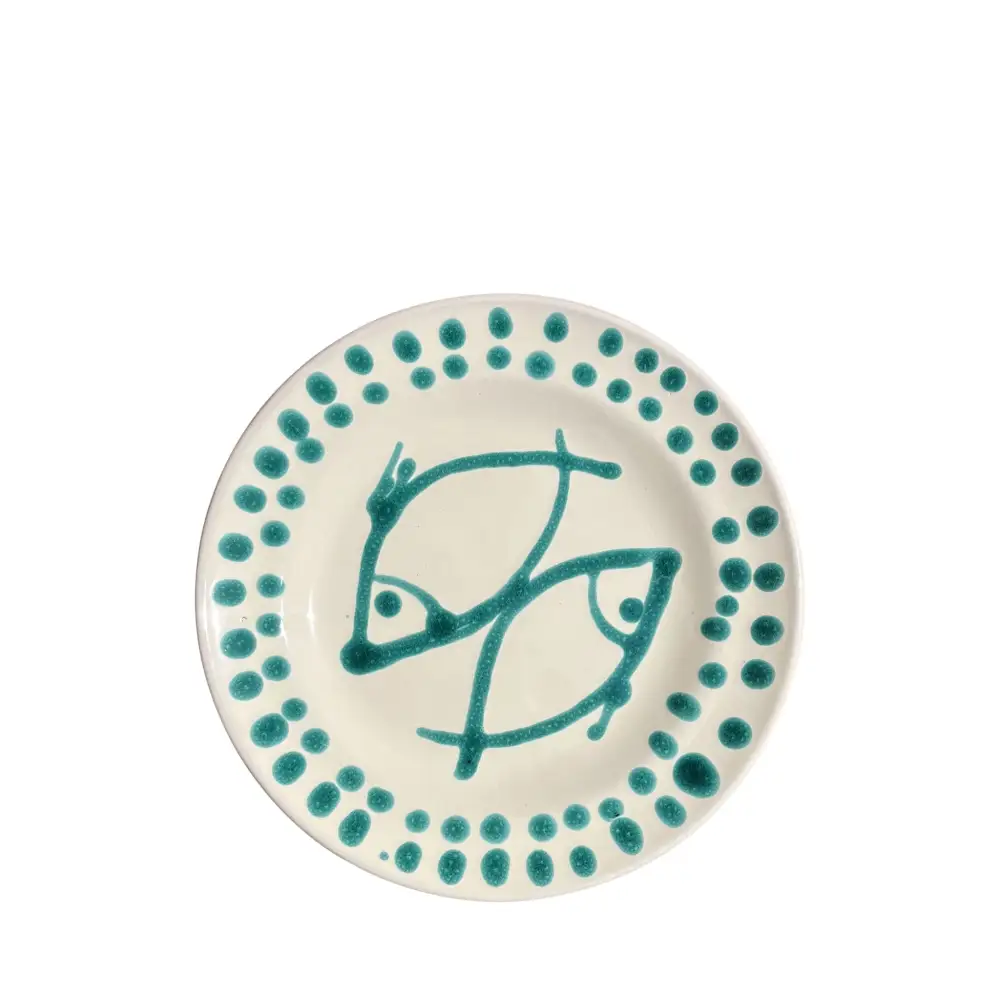 Ceramic Individually-Painted Dessert And Side Plate