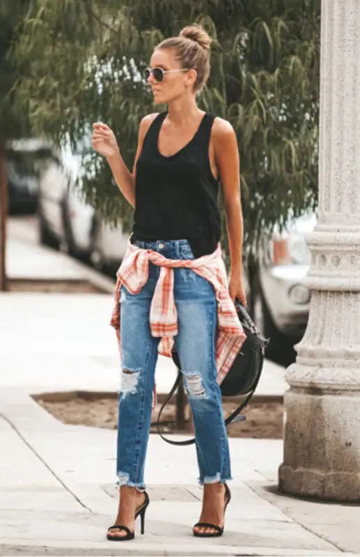 Anna Distressed Ripped Denim Jeans