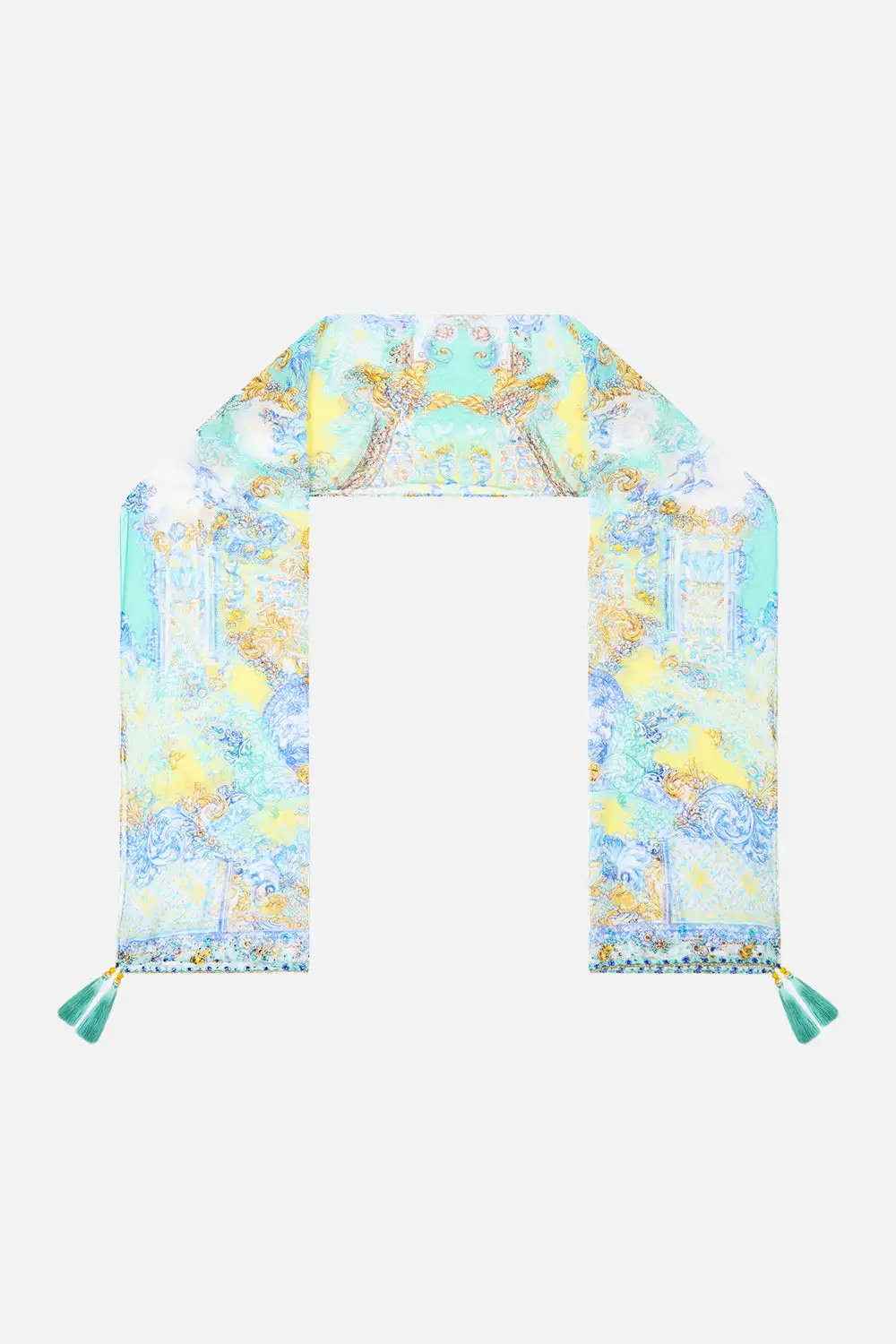 Handheld Long Silk Crinkle Chiffon Scarf