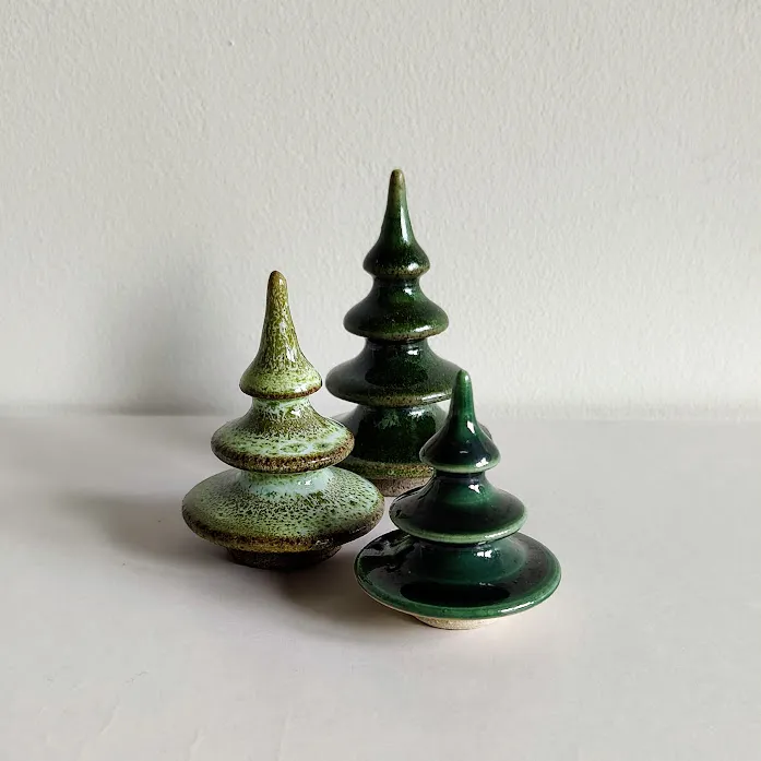 Assorted Glazed Tree Ornament Set