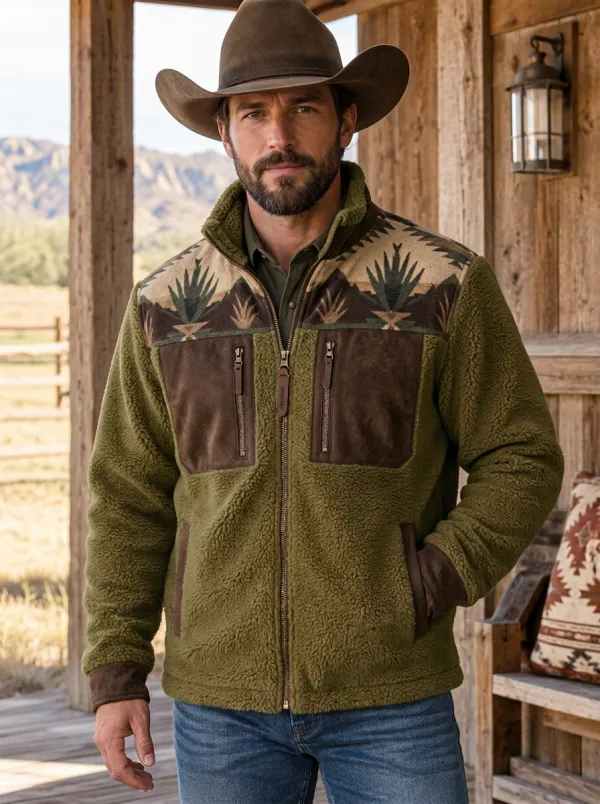 Canyon Trail Detail Men's Western Fleece Jacket
