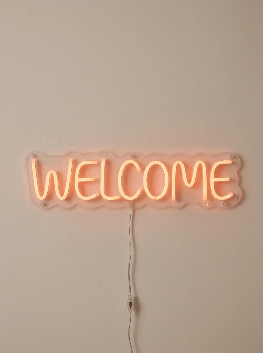 Lettering Welcome Neon Sign
