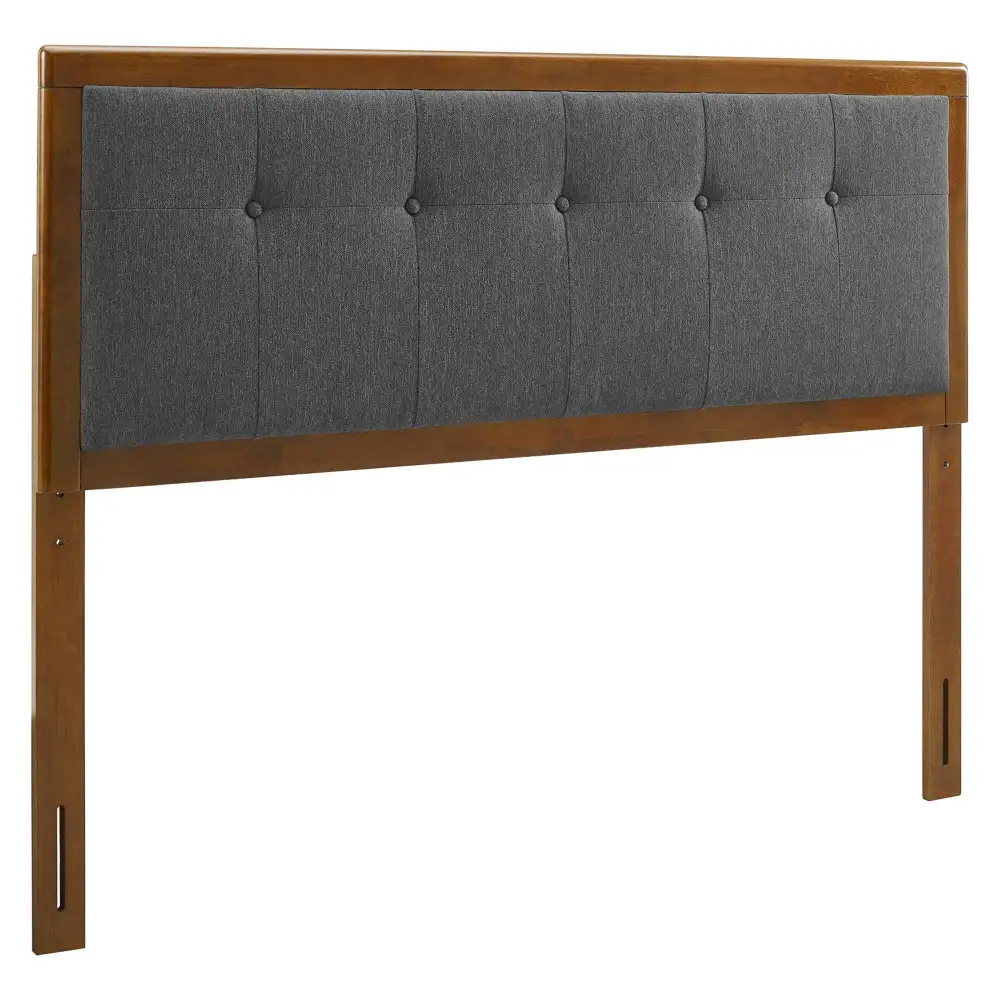 Tufted Fabric and Wood Headboard Contemporary Home Design