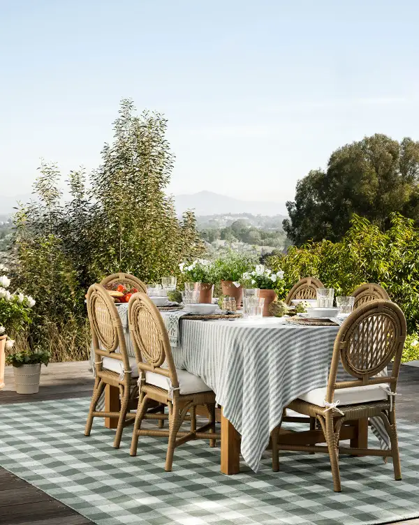 Checker Handwoven Polyester Indoor-Outdoor Area Rug