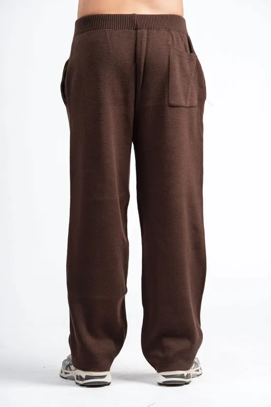 Brown Relaxed Knit Lounge Pants