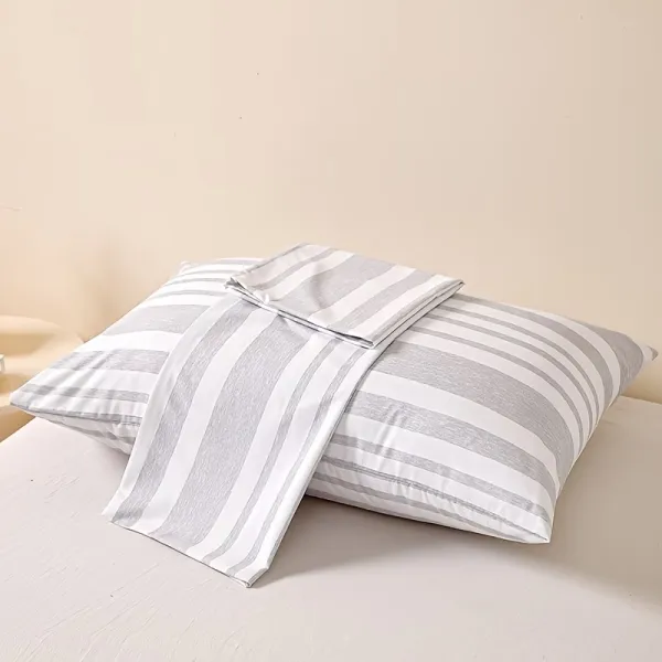 2 Pcs Dual-Tone Stripe Pillow Cover