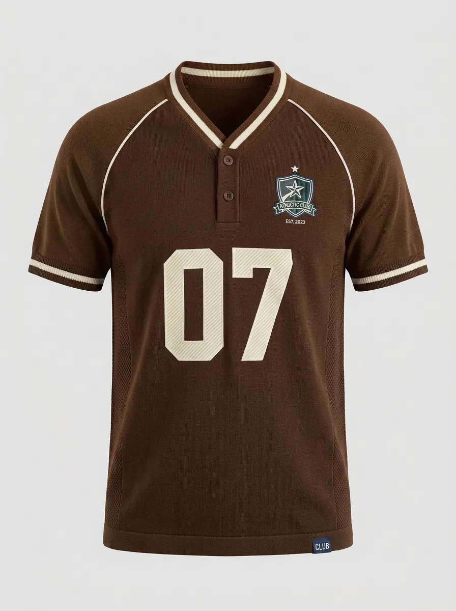 Men's Athletic Club Number 07 Printed V-neck Jersey Shirt