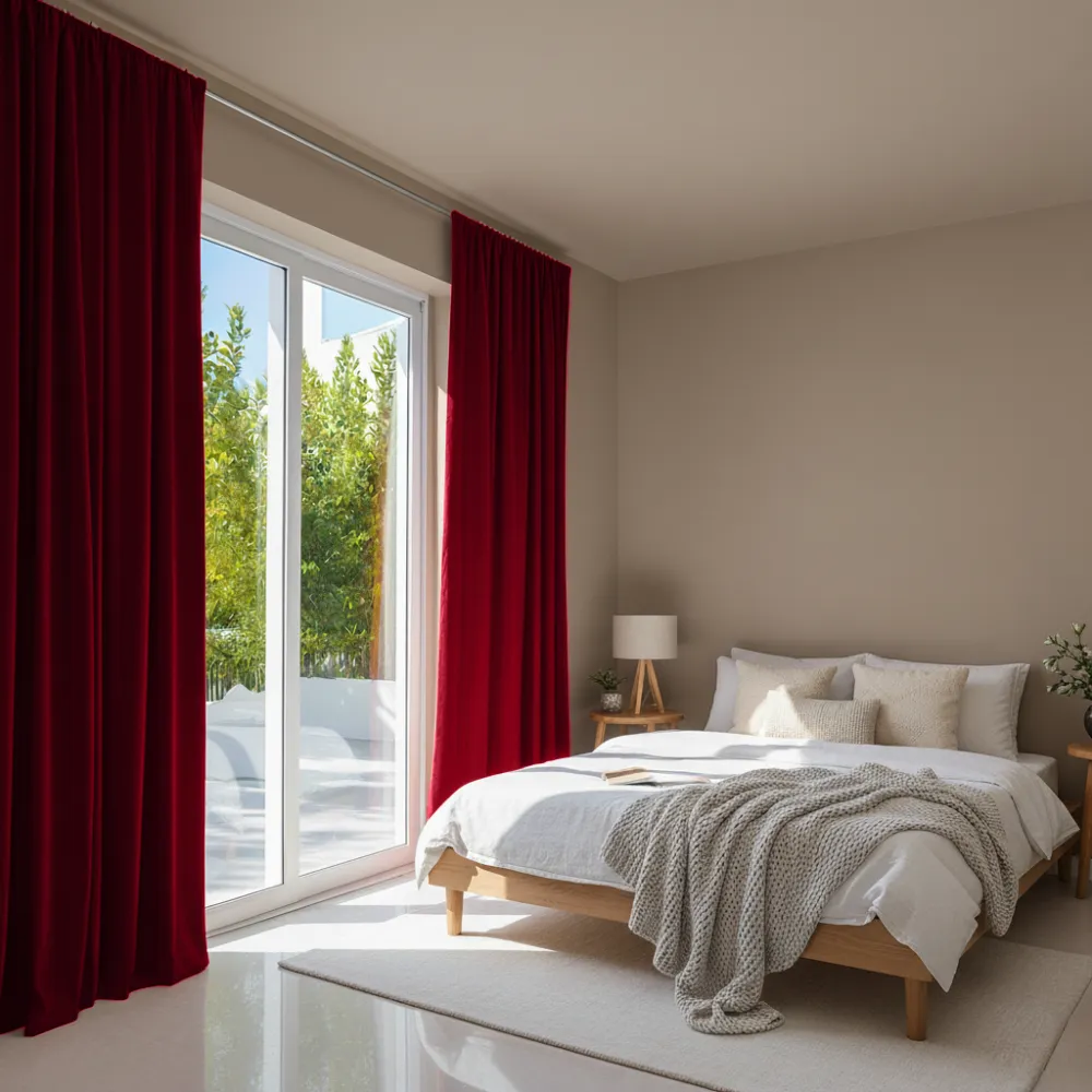 Velvet Rod Pocket Lined Curtain