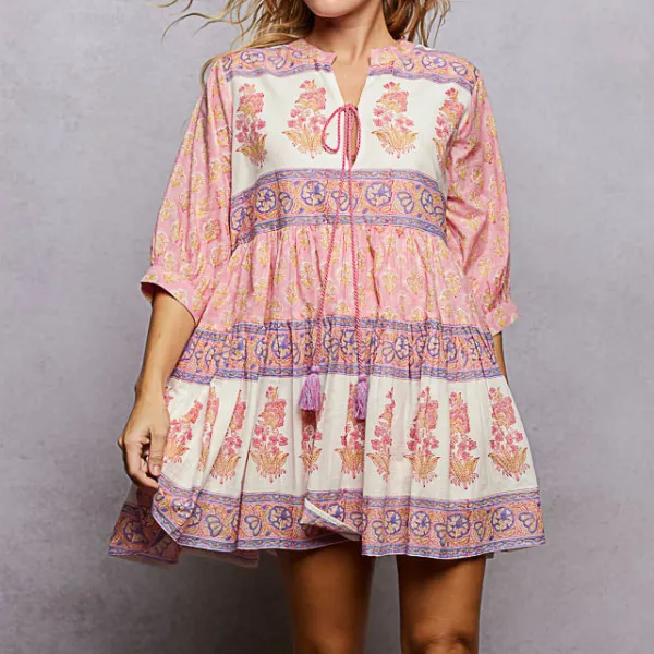 Classic Floral Tiered Dress