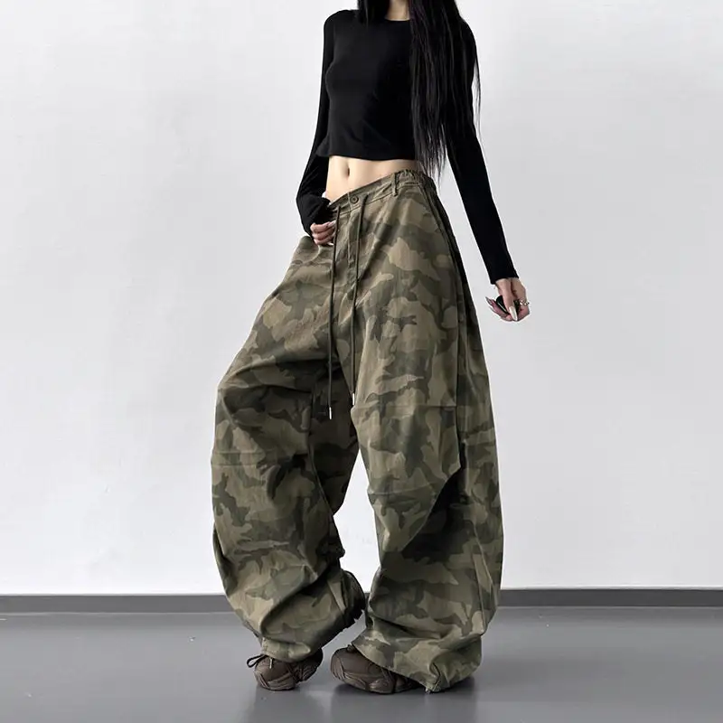 Women's High Waist Loose Fit Camouflage Pants