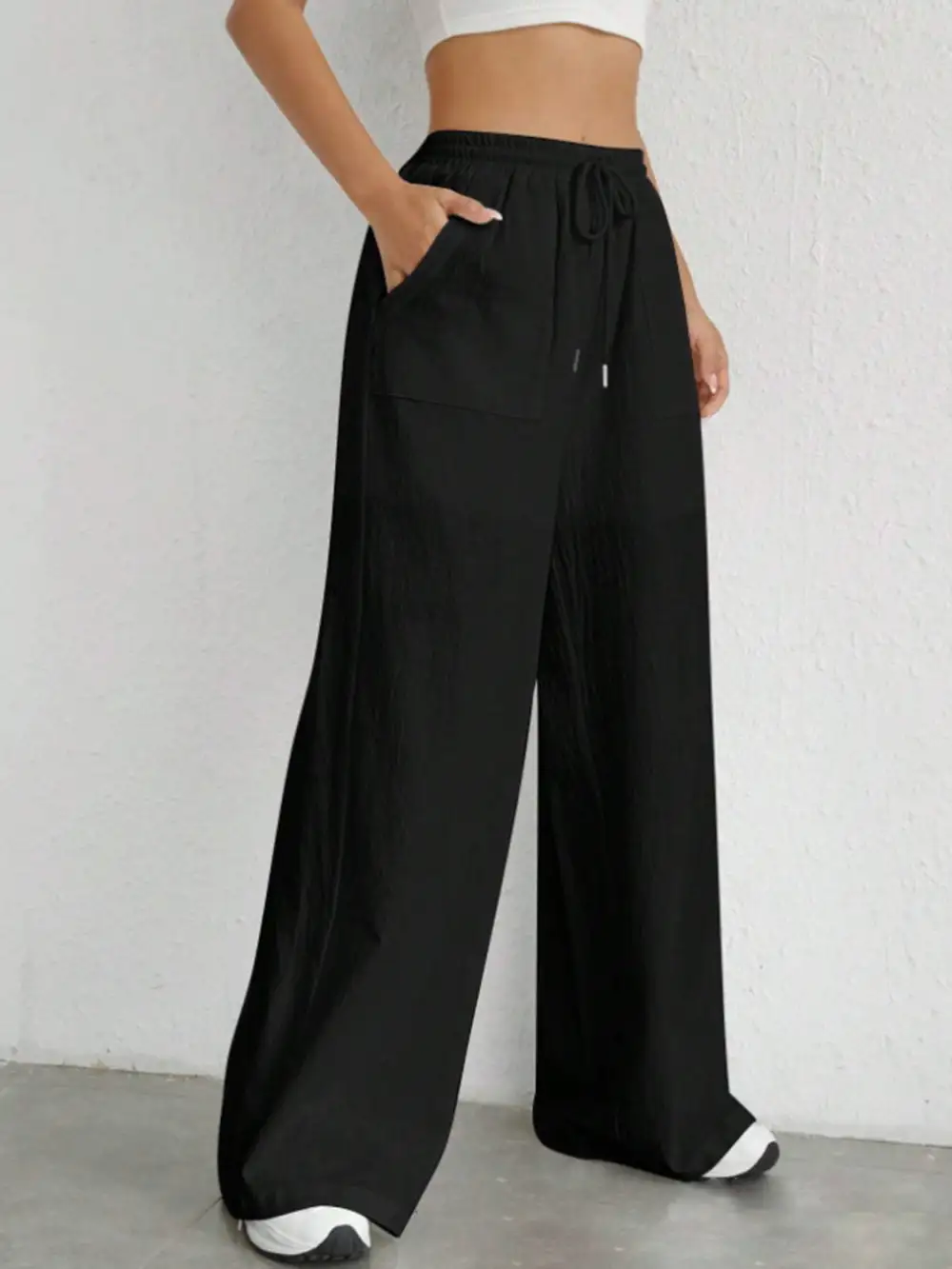Drawstring Wide Leg Pants Edit 7