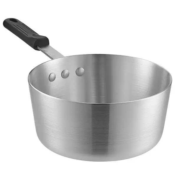 Compact Tapered Aluminum Sauce Pan with Silicone Handle