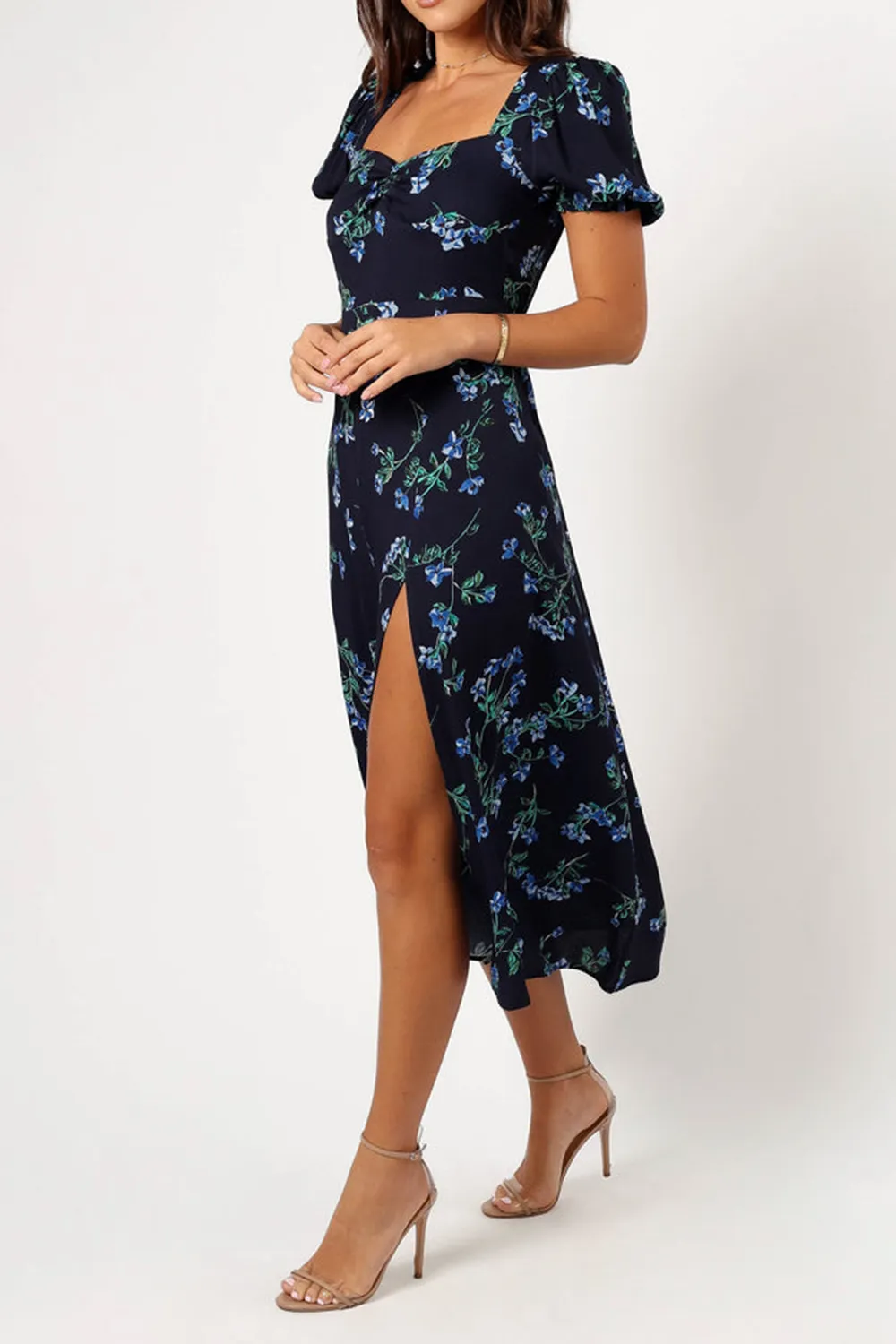 MIDNIGHT BLUES MIDI DRESS