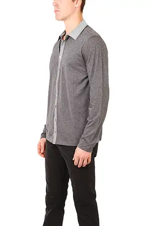 Button Down Wool Cotton Shirt