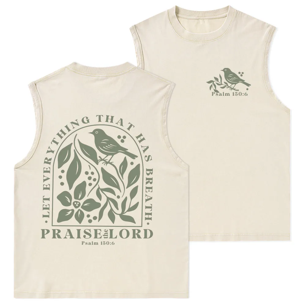 Let Everything That Has Breath Christian Washed Tank Top