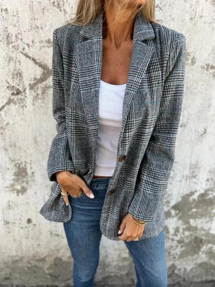 Check Patterned Tailored Blazer