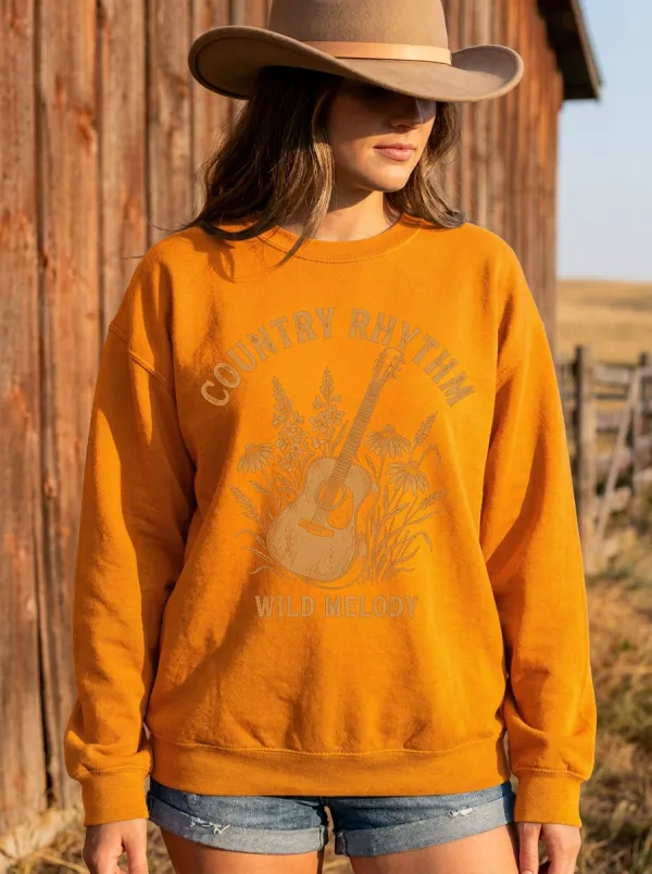 Nashville-Inspired Country Music Crewneck Sweatshirt